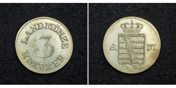 3 Kreuzer 萨克森-迈宁根 (1680 - 1918) 銀 Bernhard II, Duke of Saxe-Meiningen