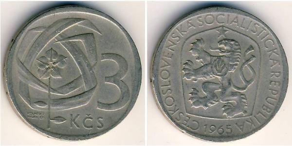 3 Krone Tschechoslowakei  (1918-1992) Kupfer/Nickel 