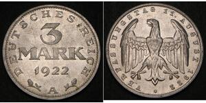 3 Mark Repubblica di Weimar (1918-1933) Alluminio 