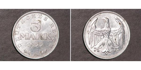 3 Mark Repubblica di Weimar (1918-1933) Alluminio 
