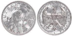 3 Mark République de Weimar (1918-1933) Aluminium 