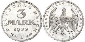 3 Mark République de Weimar (1918-1933) Aluminium 