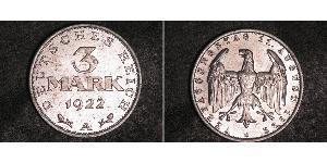 3 Mark Weimar Republic (1918-1933) Aluminium 