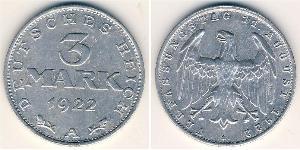 3 Mark Weimar Republic (1918-1933) Aluminium 