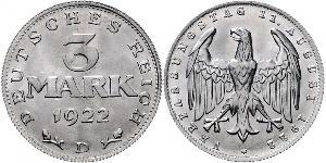 3 Mark Weimar Republic (1918-1933) Aluminium 