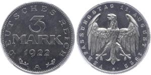 3 Mark Weimarer Republik (1918-1933) Aluminium 