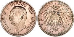 3 Mark Anhalt-Dessau (1603 -1863) Argent Frédéric II d
