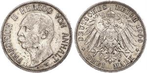 3 Mark Anhalt-Dessau (1603 -1863) Argent Frédéric II d