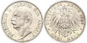 3 Mark Anhalt-Dessau (1603 -1863) Argent Frédéric II d