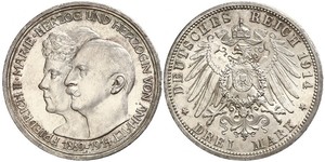 3 Mark Anhalt-Dessau (1603 -1863) Argent Frédéric II d