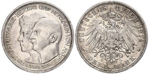 3 Mark Anhalt-Dessau (1603 -1863) Argent Frédéric II d