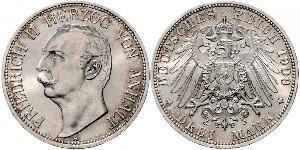 3 Mark Anhalt-Dessau (1603 -1863) Argent Frédéric II d