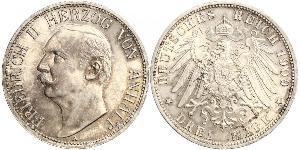 3 Mark Anhalt-Dessau (1603 -1863) Argent Frédéric II d