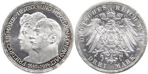 3 Mark Anhalt-Dessau (1603 -1863) Argent Frédéric II d