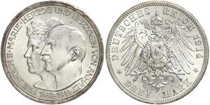 3 Mark Anhalt-Dessau (1603 -1863) Argent Frédéric II d