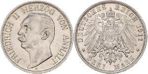 3 Mark Anhalt-Dessau (1603 -1863) Argent Frédéric II d