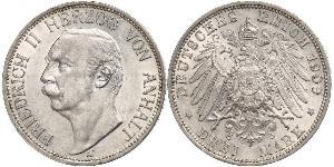 3 Mark Anhalt-Dessau (1603 -1863) Argent Frédéric II d