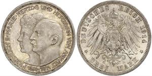 3 Mark Anhalt-Dessau (1603 -1863) Argent Frédéric II d