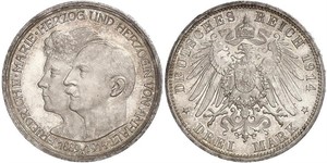 3 Mark Anhalt-Dessau (1603 -1863) Argent Frédéric II d