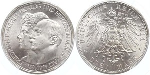 3 Mark Anhalt-Dessau (1603 -1863) Argent Frédéric II d