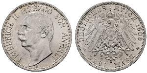 3 Mark Anhalt-Dessau (1603 -1863) Argent Frédéric II d