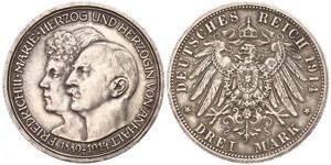 3 Mark Anhalt-Dessau (1603 -1863) Argent Frédéric II d