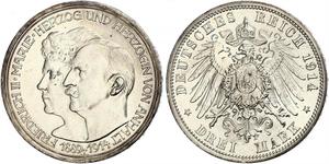 3 Mark Anhalt-Dessau (1603 -1863) Argent Frédéric II d