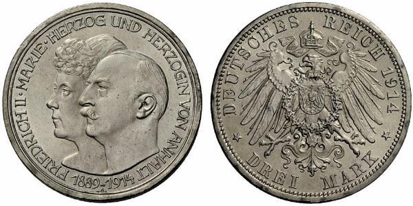 3 Mark Anhalt-Dessau (1603 -1863) Argent Frédéric II d