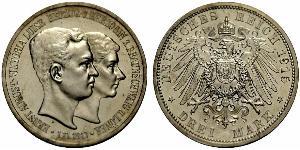 3 Mark Duché de Brunswick (1815 - 1918) Argent Ernest-Auguste III de Hanovre (1887 - 1953)