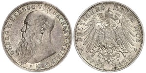 3 Mark Duché de Saxe-Meiningen (1680 - 1918) Argent Georges II de Saxe-Meiningen-Hildburghausen