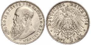 3 Mark Duché de Saxe-Meiningen (1680 - 1918) Argent Georges II de Saxe-Meiningen-Hildburghausen