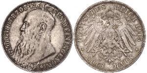 3 Mark Duché de Saxe-Meiningen (1680 - 1918) Argent Georges II de Saxe-Meiningen-Hildburghausen