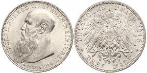 3 Mark Duché de Saxe-Meiningen (1680 - 1918) Argent Georges II de Saxe-Meiningen-Hildburghausen