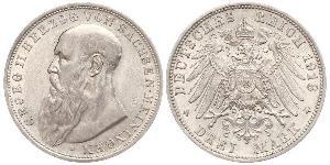 3 Mark Duché de Saxe-Meiningen (1680 - 1918) Argent Georges II de Saxe-Meiningen-Hildburghausen
