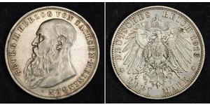 3 Mark Duché de Saxe-Meiningen (1680 - 1918) Argent Georges II de Saxe-Meiningen-Hildburghausen