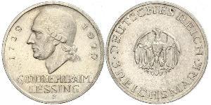 3 Mark Empire allemand (1871-1918) Argent Gotthold Ephraim Lessing