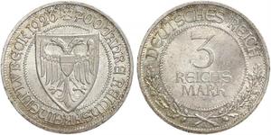 3 Mark Free City of Lübeck Argent 