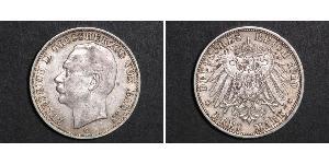 3 Mark Grand-duché de Bade (1806-1918) Argent Frédéric II de Bade (1857-1928) (1857 - 1928)