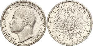 3 Mark Grand-duché de Hesse (1806 - 1918) Argent Ernest-Louis de Hesse (1868 - 1937)