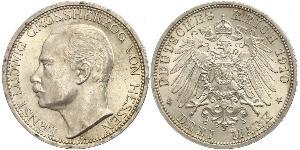 3 Mark Grand-duché de Hesse (1806 - 1918) Argent Ernest-Louis de Hesse (1868 - 1937)