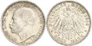 3 Mark Grand-duché de Hesse (1806 - 1918) Argent Ernest-Louis de Hesse (1868 - 1937)