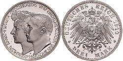 3 Mark Grand-duché de Saxe-Weimar-Eisenach (1809 - 1918) Argent Guillaume-Ernest de Saxe-Weimar-Eisenach