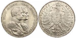 3 Mark Grand-duché de Saxe-Weimar-Eisenach (1809 - 1918) Argent Guillaume-Ernest de Saxe-Weimar-Eisenach