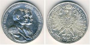 3 Mark Grand-duché de Saxe-Weimar-Eisenach (1809 - 1918) Argent Guillaume-Ernest de Saxe-Weimar-Eisenach