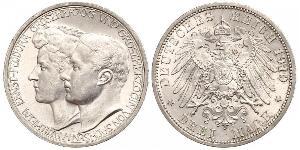 3 Mark Grand-duché de Saxe-Weimar-Eisenach (1809 - 1918) Argent Guillaume-Ernest de Saxe-Weimar-Eisenach