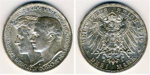 3 Mark Grand-duché de Saxe-Weimar-Eisenach (1809 - 1918) Argent Guillaume-Ernest de Saxe-Weimar-Eisenach