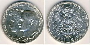 3 Mark Grand-duché de Saxe-Weimar-Eisenach (1809 - 1918) Argent Guillaume-Ernest de Saxe-Weimar-Eisenach