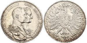 3 Mark Grand-duché de Saxe-Weimar-Eisenach (1809 - 1918) Argent Guillaume-Ernest de Saxe-Weimar-Eisenach