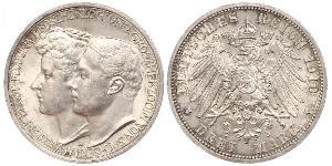 3 Mark Grand-duché de Saxe-Weimar-Eisenach (1809 - 1918) Argent Guillaume-Ernest de Saxe-Weimar-Eisenach