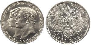 3 Mark Grand-duché de Saxe-Weimar-Eisenach (1809 - 1918) Argent Guillaume-Ernest de Saxe-Weimar-Eisenach